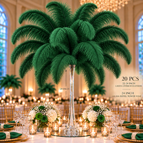 22-24 Inch Ostrich Feathers | 12 Pieces