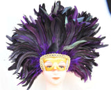 Feather Headdress with Removable Mask 1 Piece