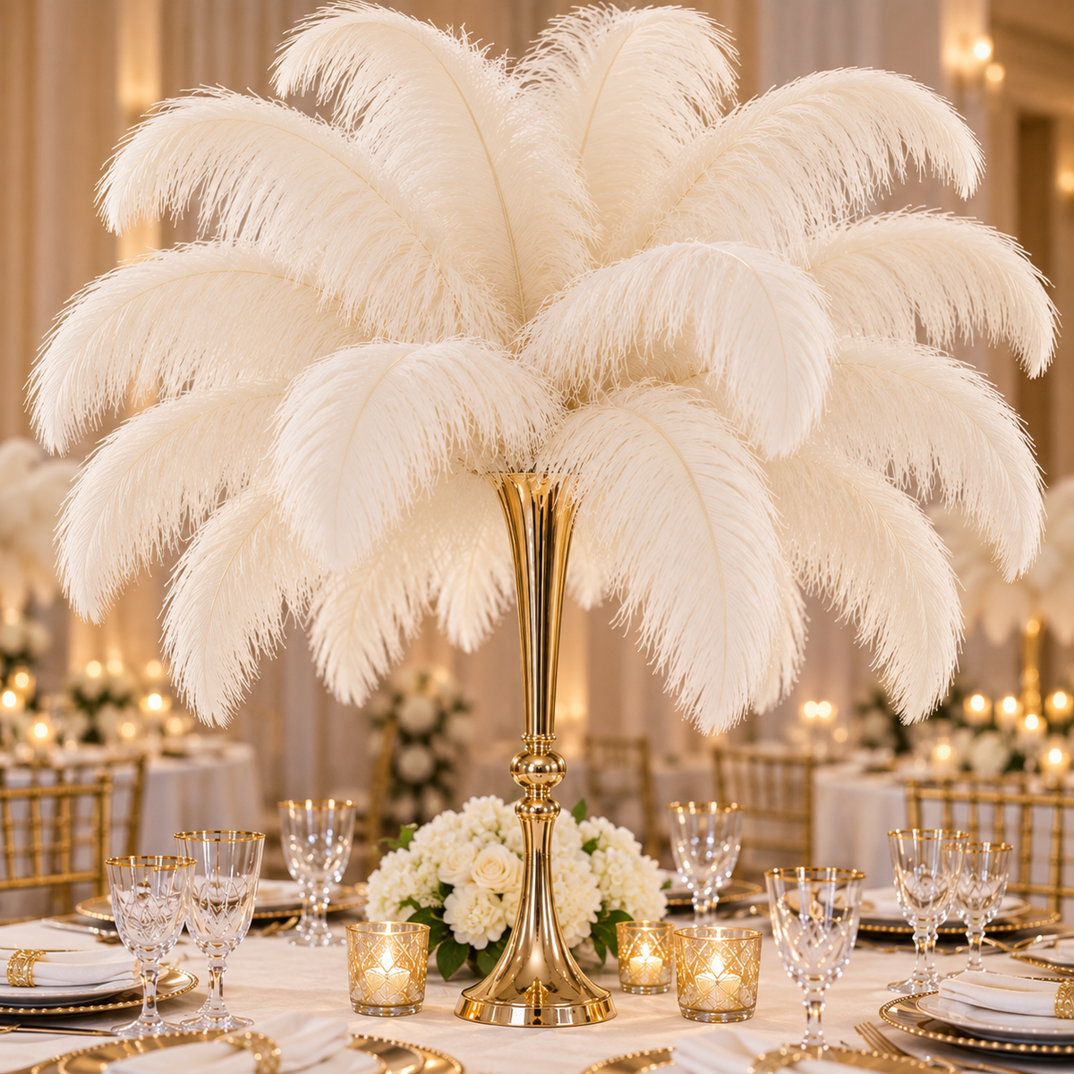 22-24 Inch Ostrich Feathers | 12 Pieces
