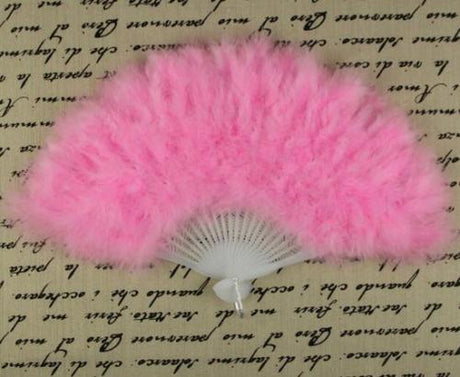 28-Stave Marabou Fluffy Feather Fan FeatherParadise.com
