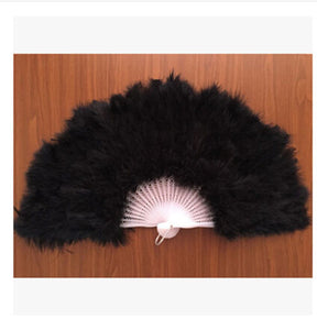 28-Stave Marabou Fluffy Feather Fan FeatherParadise.com