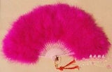 28-Stave Marabou Fluffy Feather Fan FeatherParadise.com