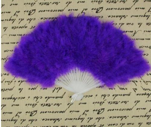 28-Stave Marabou Fluffy Feather Fan FeatherParadise.com