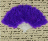 28-Stave Marabou Fluffy Feather Fan FeatherParadise.com