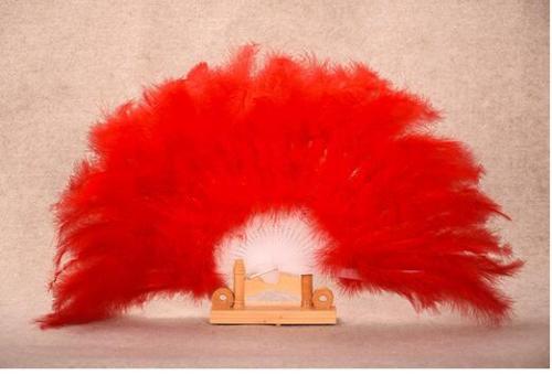 28-Stave Marabou Fluffy Feather Fan FeatherParadise.com