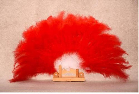28-Stave Marabou Fluffy Feather Fan FeatherParadise.com