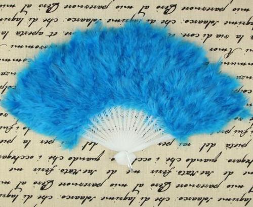28-Stave Marabou Fluffy Feather Fan FeatherParadise.com