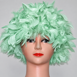 Handmade Chandelle Feather Wig – Turkey Flat Feather Costume Wig - 1 Piece