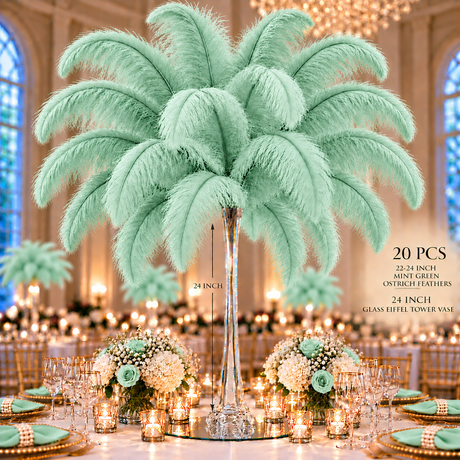 22-24 Inch Ostrich Feathers | 12 Pieces
