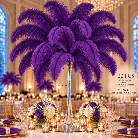 22-24 Inch Ostrich Feathers | 12 Pieces
