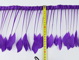 2 Yards 6-8" Stripped Feather Fringe FeatherParadise.com