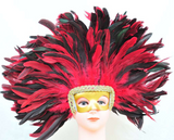 Feather Headdress with Removable Mask 1 Piece