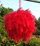 12 Inch Feather Pom Pom Kissing Ball – Wedding & Event Decor | 1 Piece