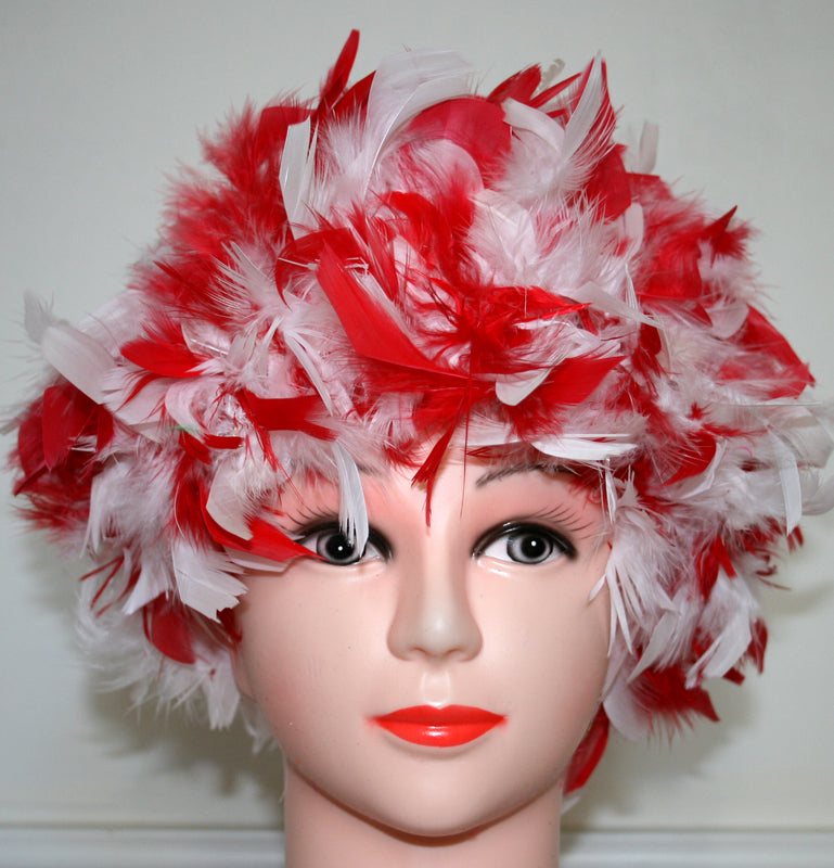 Handmade Chandelle Feather Wig – Turkey Flat Feather Costume Wig - 1 Piece