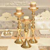 Gold Reversible Wedding Floral Stand & Candle Holder Centerpiece | 6 Pieces