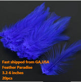 Buy Dyed Loose Rooster Hackle Feathers – 20pcs per Bag (3.3–6")