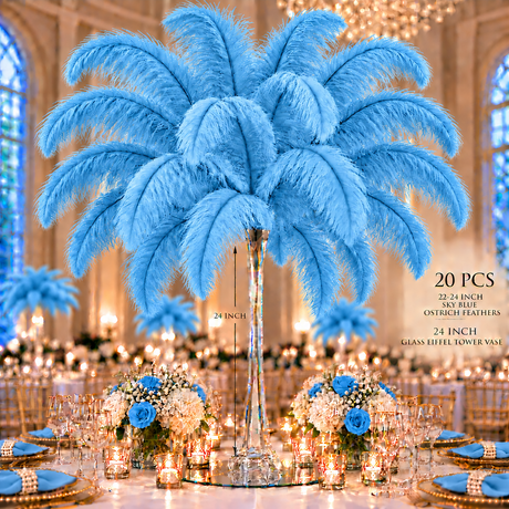 22-24 Inch Ostrich Feathers | 12 Pieces