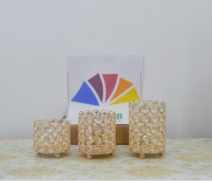 Small Crystal Cylinder Candle Holders – Tea Light Decor | 2 Pieces