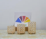 Small Crystal Cylinder Candle Holders – Tea Light Decor | 2 Pieces