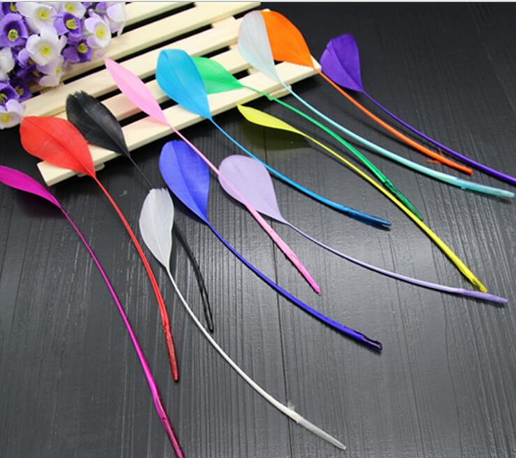 2 Yards 6-8" Stripped Feather Fringe FeatherParadise.com