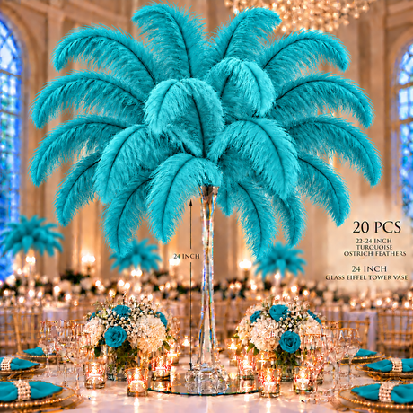 22-24 Inch Ostrich Feathers | 12 Pieces