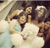 12 Inch Feather Pom Pom Kissing Ball – Wedding & Event Decor | 1 Piece