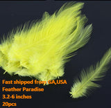 Buy Dyed Loose Rooster Hackle Feathers – 20pcs per Bag (3.3–6")
